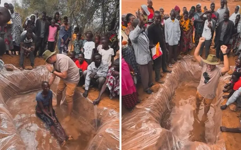 ÁFRICA PASTOR REALIZO BAUTISMO EN TANQUE DE BARRO