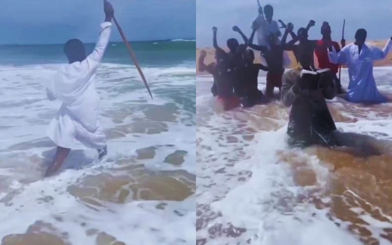 Video Supuesto pastor intentó imitar a Moisés en el mar y casi termina en tragedia